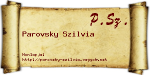 Parovsky Szilvia névjegykártya